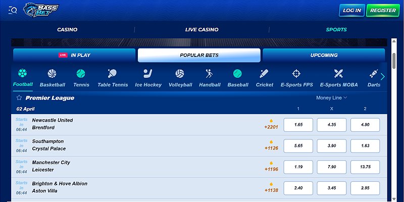 BassBet Screenshot - Online Betting NZ