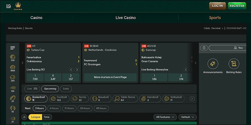 Casinia Screenshot - Online Betting NZ